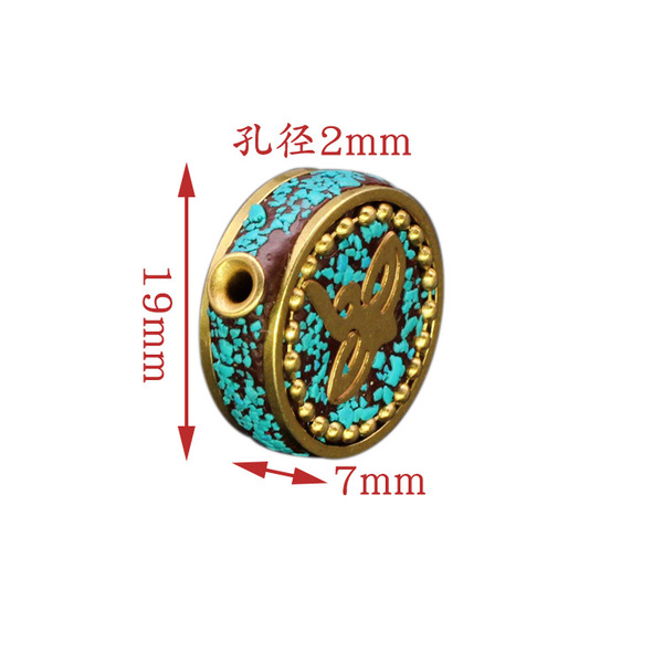 Copper turquoise retro ethnic stone inlay