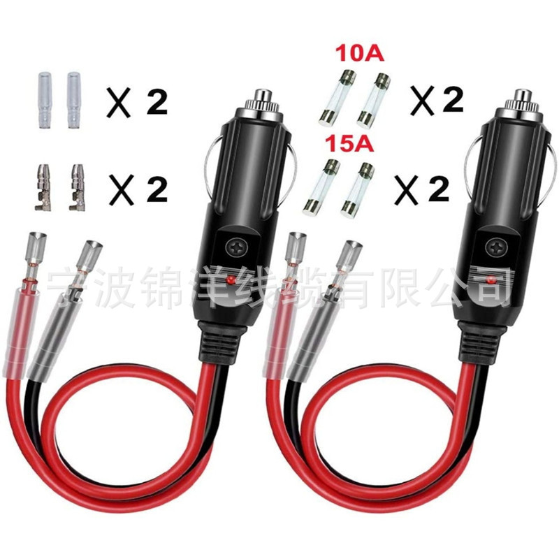 厂家直供美式点烟器子弹头测试线 汽车尾部带子弹式点烟器车充线