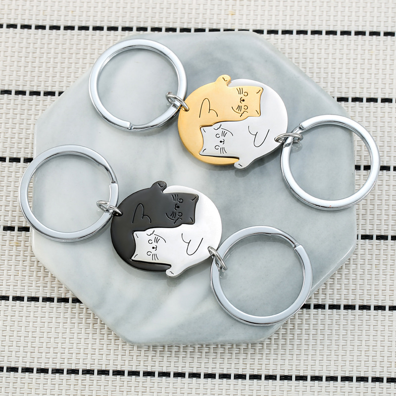 Estilo De Dibujos Animados Lindo Gato Acero Inoxidable 201 Día De San Valentín Unisexo Llaveros display picture 5