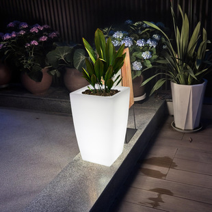 Luminous Flowerpot Lamp Flower Bed Solar Garden Yard Outdoor Lawn Lamp Villa Courtyard Hotel Real Estate Decorative Lamp