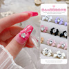 Resin for manicure with bow, stone inlay, crystal, three dimensional bow tie for nails, internet celebrity, ankylosaurus