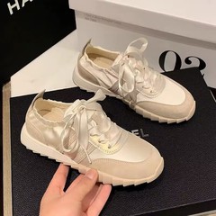 女性用ソフトソール道徳訓練シューズ 2025 新作春秋通気性軽量多用途アガムシューズ女性用カジュアルホワイトボードシューズ