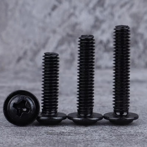 PWM black plated cross pan head screws with washer M2/M3 cabinet round head screws computer case screws M4