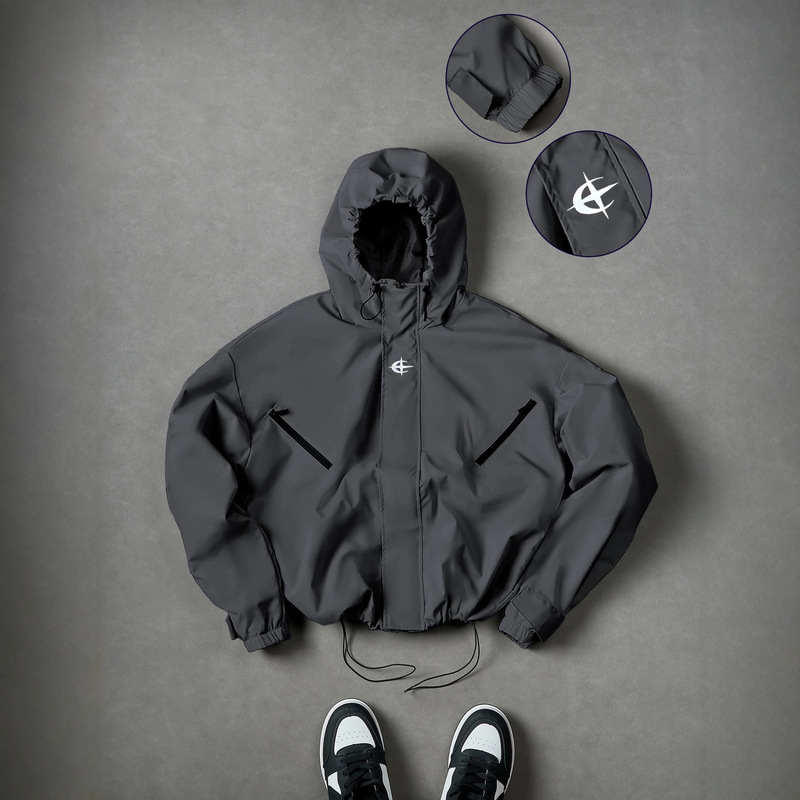 Cross-border European-style men's hooded drawstring jacket, loose-fit design, casual sportswear for young men, suitable for spring and autumn Cross-border European-style men's hooded drawstring jacket, loose-fit design, casual sportswear for young men, suitable for spring and autumn