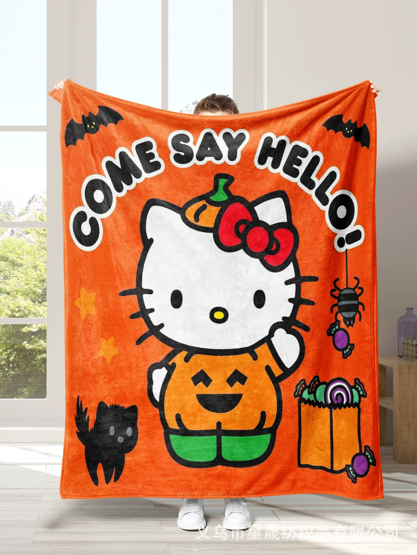 (Граница торговли), санрио, hello kitty, фланелевая стеганая простыня, хэллоуин