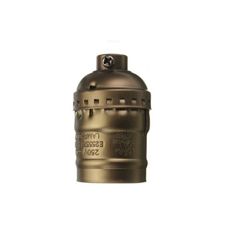 Edison retro con línea e27 cabeza de lámpara bar americano restaurante simple lámpara de lámpara candelabro de aluminio dorado e26 soporte de lámpara
