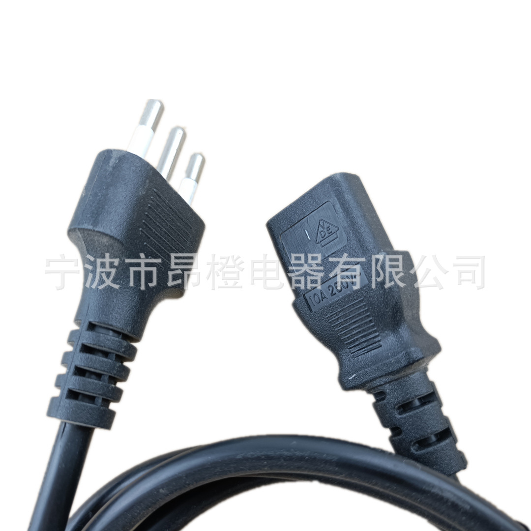 厂家供应 意大利三插电源线 1.5米电脑线 意大利三芯电源线