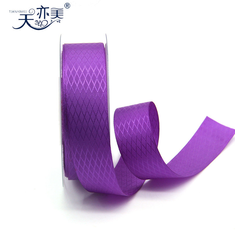 Tianyi Mei venta al por mayor 2,5 cm de gama alta regalo arco cinta caja de regalo embalaje decorativo cuadrado diamante cinta