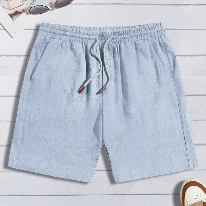 Men's New Summer Shorts, Linen Summer Shorts, Loose Casual Trendy Drawstring Sports Shorts