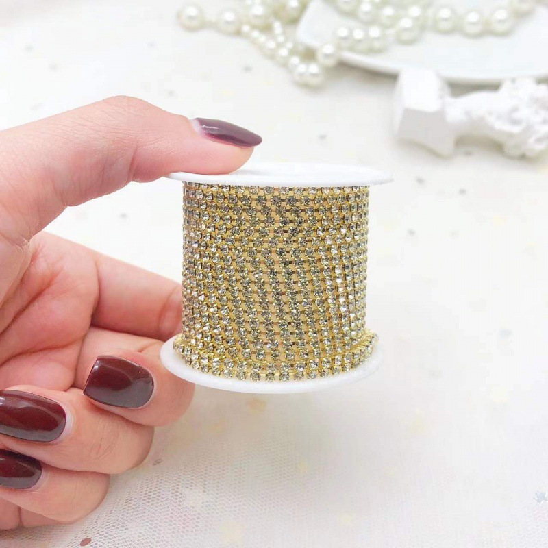 Wholesale 10 meters in roll diy intensive chain diamond chain clothing decoration accessories metal nail art rhinestone claw chain