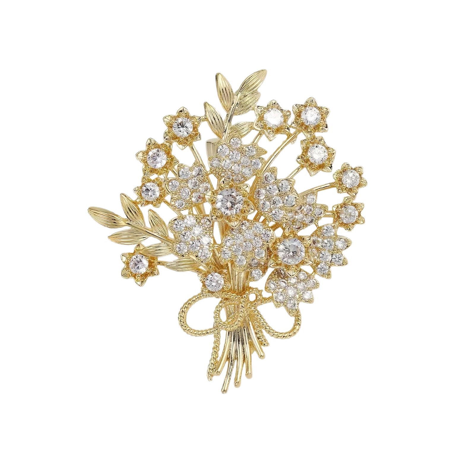Exquisites Vintage Barock Brosche Mit Emailleblumen Und Kristallen_voghion.com