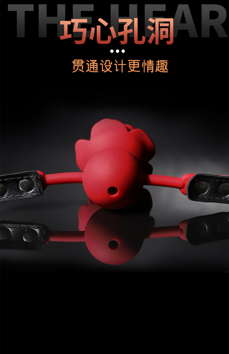 SM Mouth Ring with Neoprene Strap for Couples Bondage Play — detail image 3