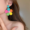 Fresh zirconium, summer universal earrings, flowered