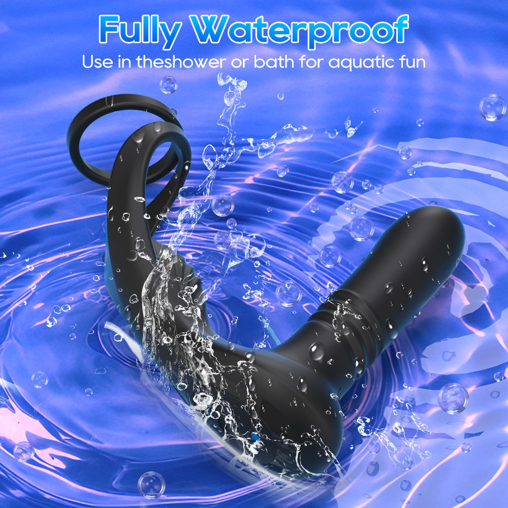 Double Ring Prostate Massager With Remote Control Silicone Vibrator_voghion.com