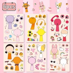 リズムボックス動物ドレスアップステッカーリズム子供の教育繰り返し貼り付け女の子手作り楽しいおもちゃ卸売