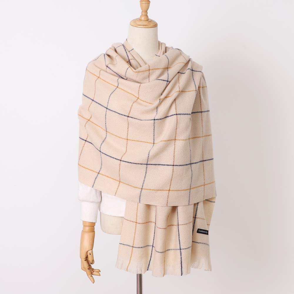 Women's Simple Style Lattice Imitation Cashmere Pashmina Scarves display picture 5