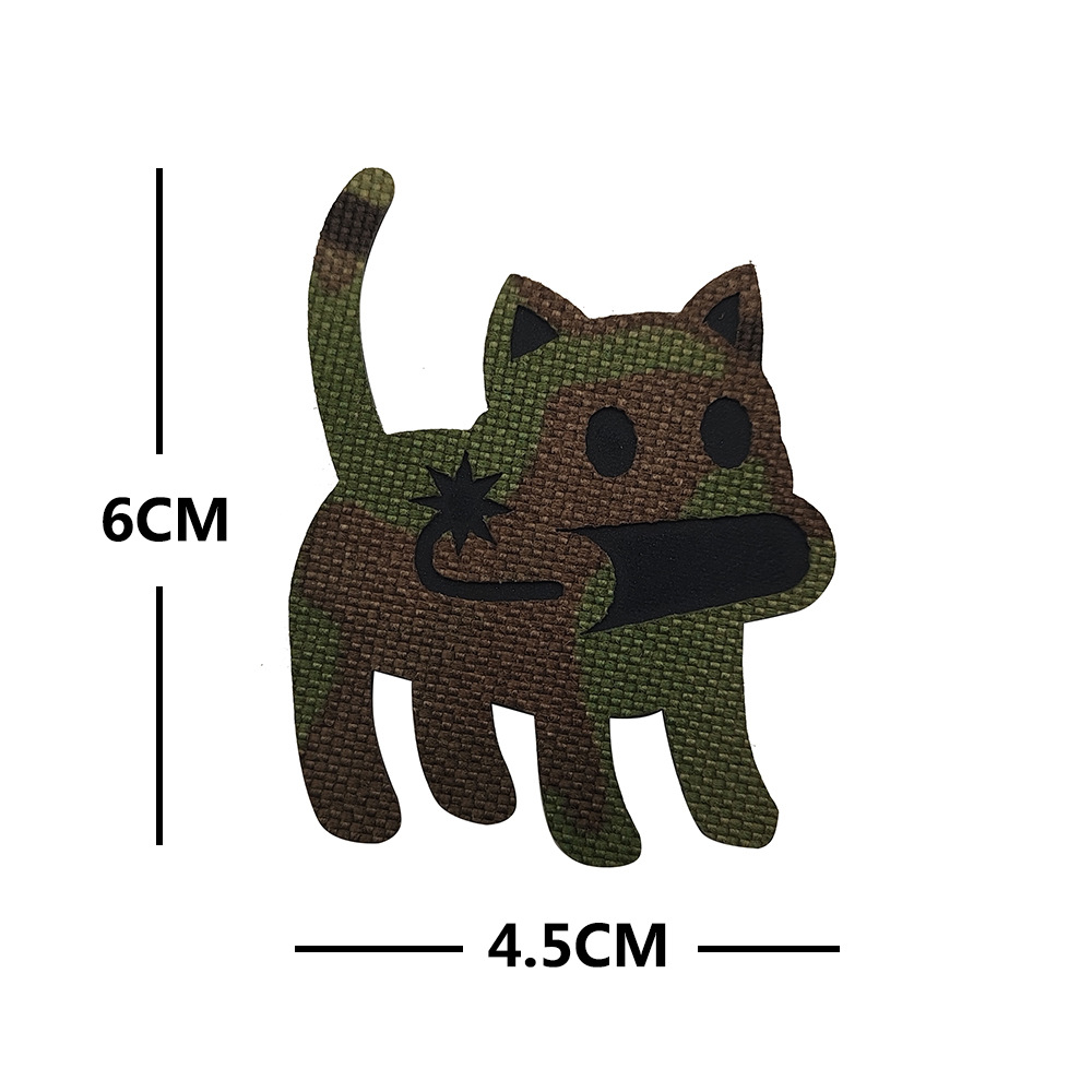레이저 컷 빛나는 폭탄 고양이 IR 적외선 야간 투시경 반사 고양이 벨크로 배지 야외 배낭 사기 배지