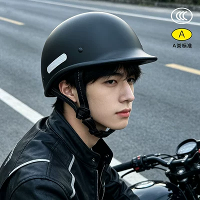 Motorcycles, Summer Half Helmet | Motosiklet kaskı (dəbilqə) - matt-black-m55-56cm