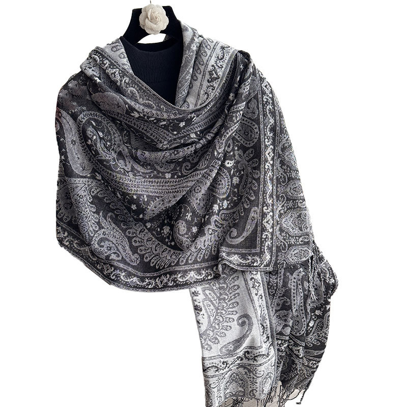 Poncho Chal con Estampado Cachemira de Imitación de Cachemira Térmico Antipolvo para Primavera y Otoño