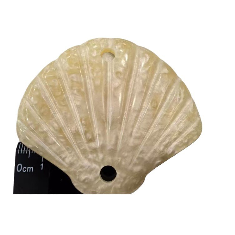 수지 대형 쉘 스레딩 액세서리 XINGCHENG 수영복 버클 팬 모양의 베이지 핑크 가리비 액세서리 큰 구멍 버클