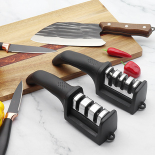 Cross-border household black three-section four-section sharpener integrated fast sharpening diamond pipe sharpener