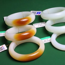 和田玉新疆羊脂玉且末糖白料手镯红糖白肉收藏糯白古典一口糖批发