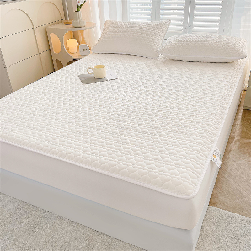 Cotton waterproof isolation bed hat 5-25cm height fully surrounded non-slip thick mattress protection cover pillowcase three-piece set