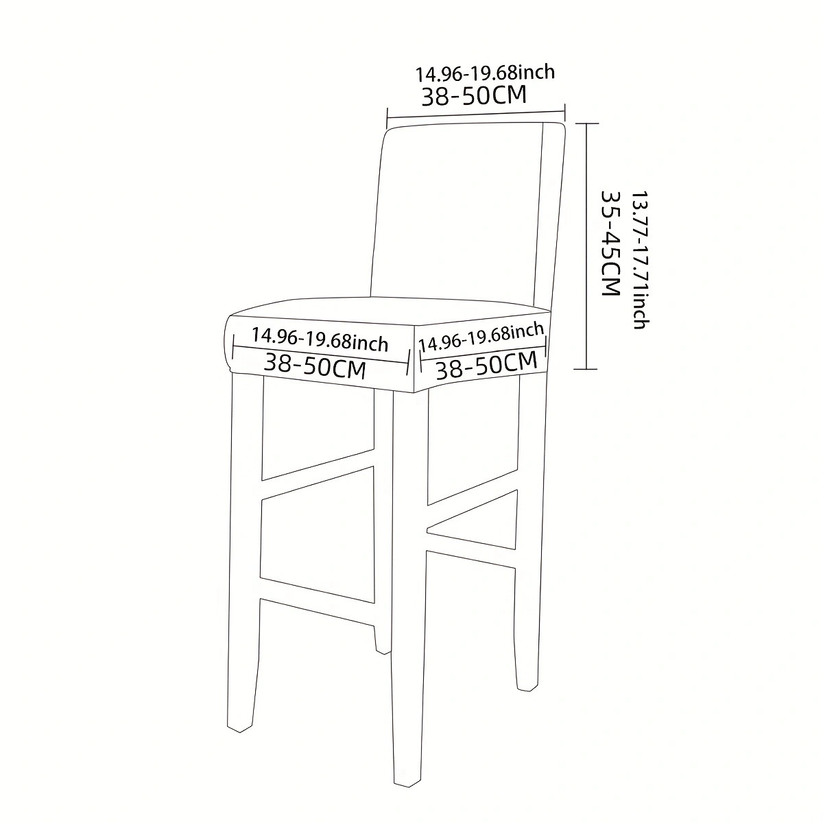 Cubierta de silla de rejilla a rayas simple moderna, cubierta de silla de comedor, cubierta de silla elástica, cubierta de silla para el hogar, cubierta de taburete, cubierta de mesa y silla