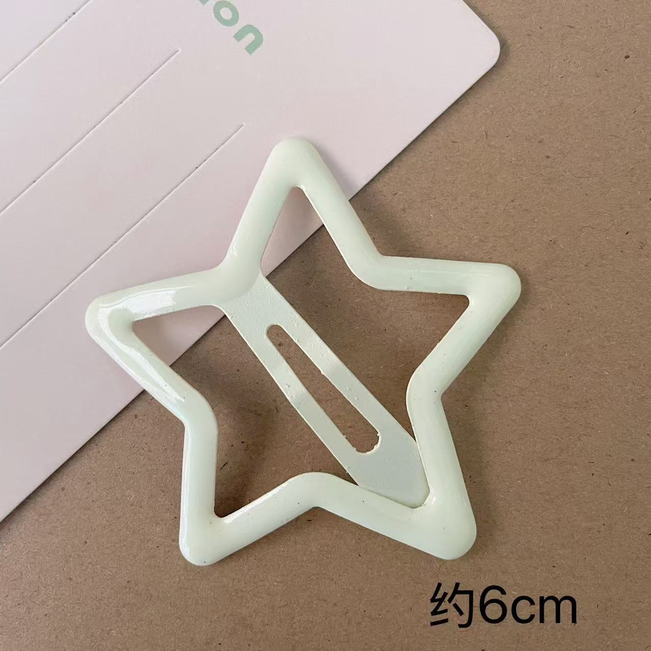 6CM Large Dopamine Candy Color Star Hair Clip Girls Side Bangs Hairpin BB Clip Teen Cute Clip