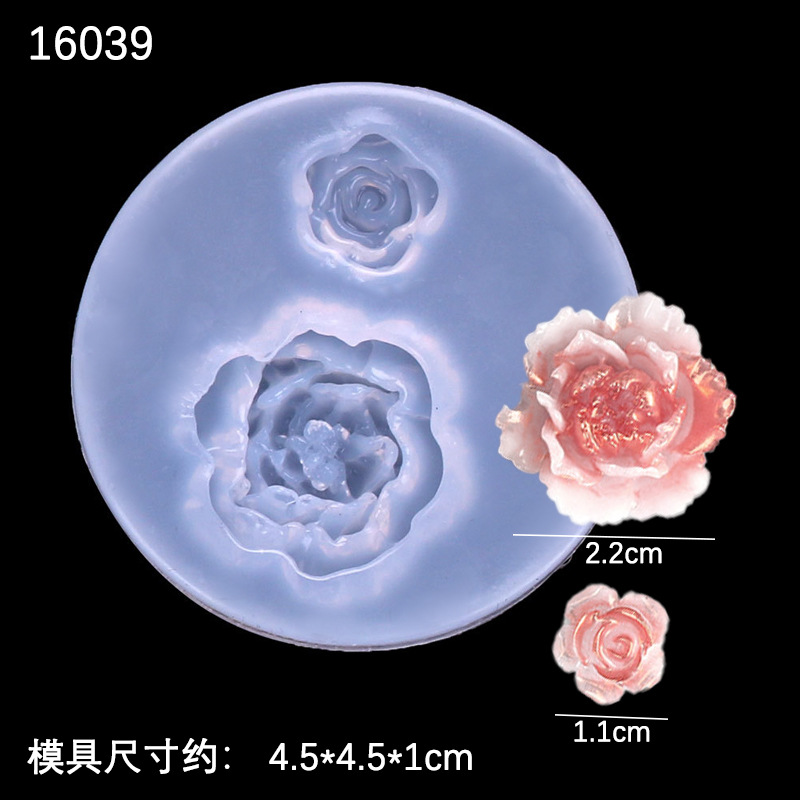 Espejo DIY cristal epoxi flor molde de silicona Rosa girasol Decoración Accesorios