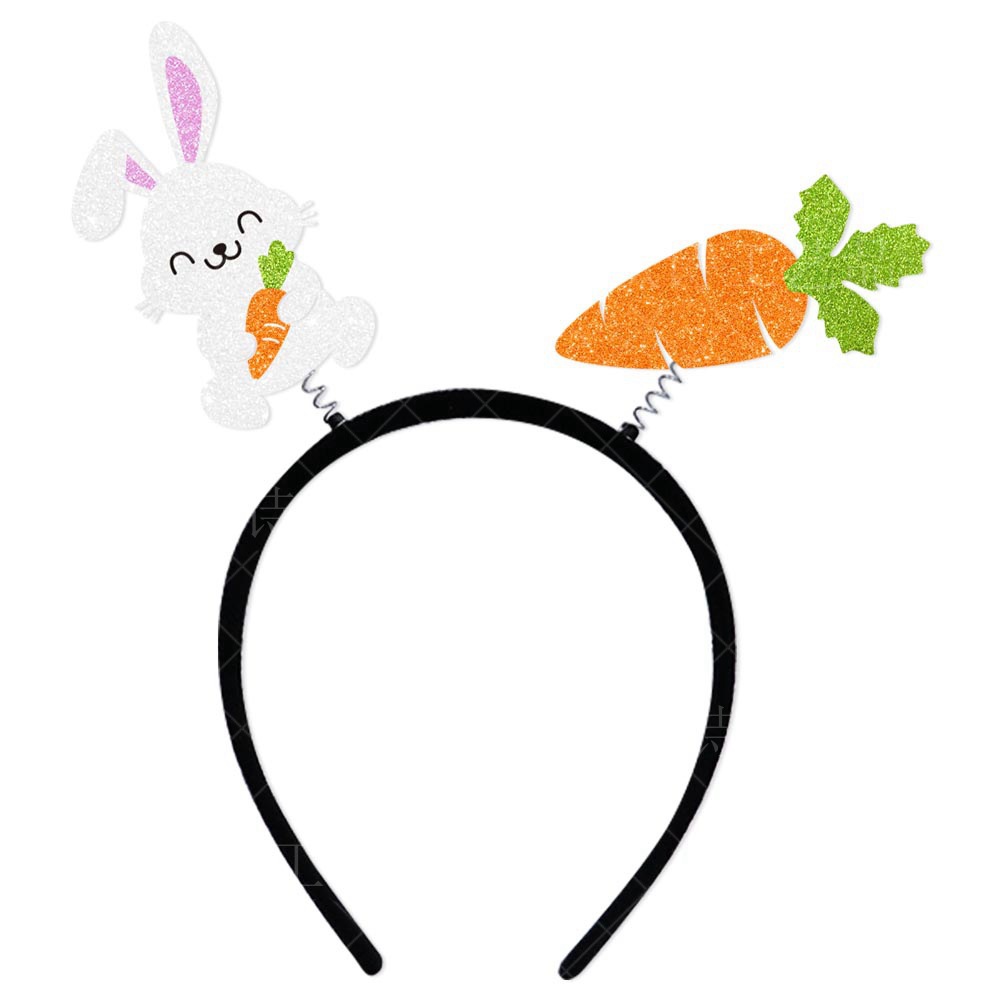 Transfronterizo nuevo huevo de Pascua Tema del partido Decoración Accesorios diadema accesorios para el cabello niños conejo Festival actividad apoyos
