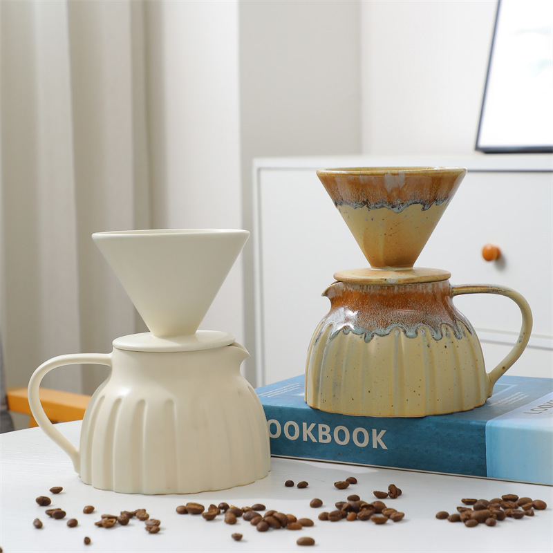 Ceramic Hand-Brewed Coffee Pot Set V60 Filter Cup Coffee Sharing Pot Household Drip Coffee Equipment Wholesale in Stock Ceramic Hand-Brewed Coffee Pot Set V60 Filter Cup Coffee Sharing Pot Household Drip Coffee Equipment Wholesale in Stock