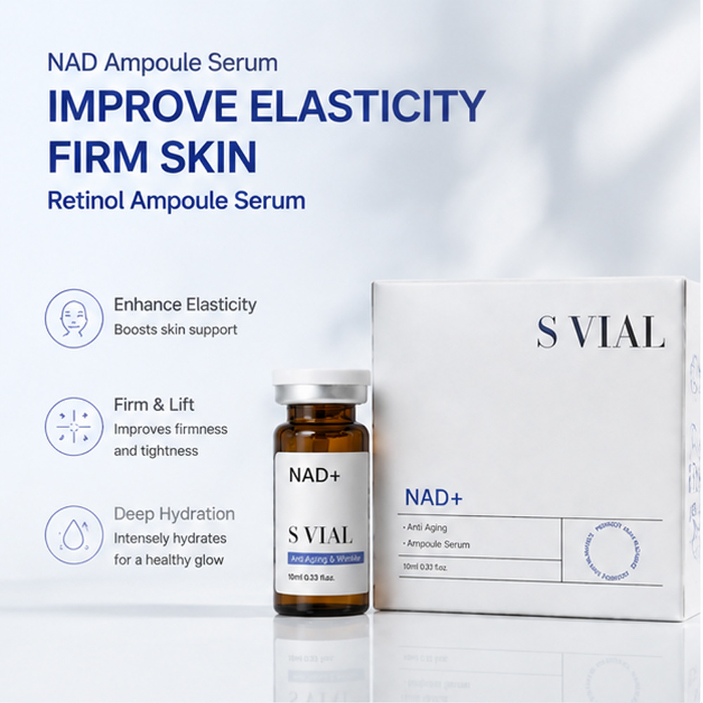 Retinol və NAD serumu üçün ampula, üz üçün qidalandırıcı essensiya