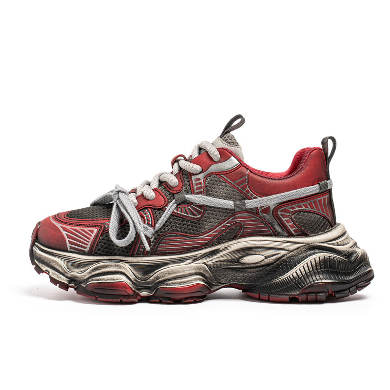 2025 Summer New Ins Trend Men's Mesh Breathable Color-Block Vintage Fashion Dad Shoes Casual Sneakers_vogvips.com