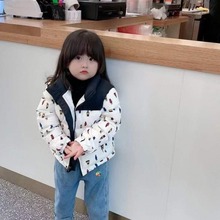 1996童装羽绒服亲子装美版700蓬刺绣男女中大儿童款外套面包潮服