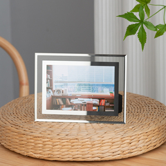 水晶玻璃相框擺台七寸6 10寸婚紗照片框現代簡約七寸A5A4像框架