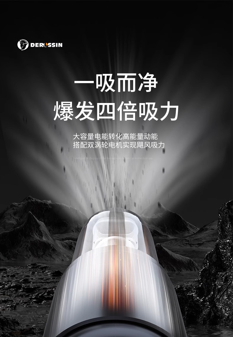 Car Vacuum Cleaner, Lithium Battery, Handheld, Small, Super Powerful, Wireless Charging, Dual-Purpose for Home Use, Suction and Blowing, High Suction Power for Car Interior