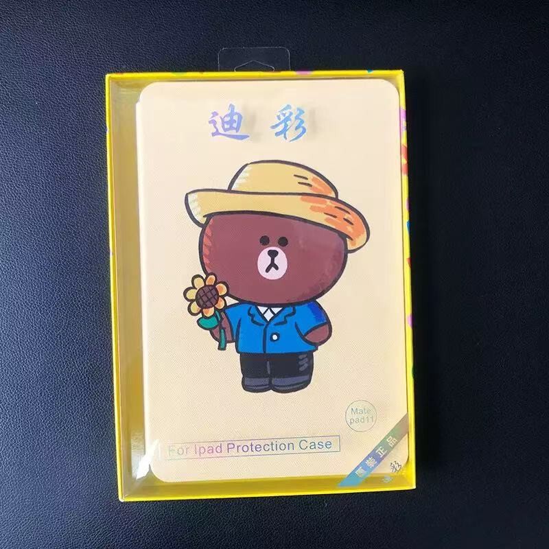 Dicai Pc Cartoon Is Suitable for 2022 Ipad10 Cartoon Protective Cover Air3 Leather Case Mini6 Hard Bottom Tablet Case