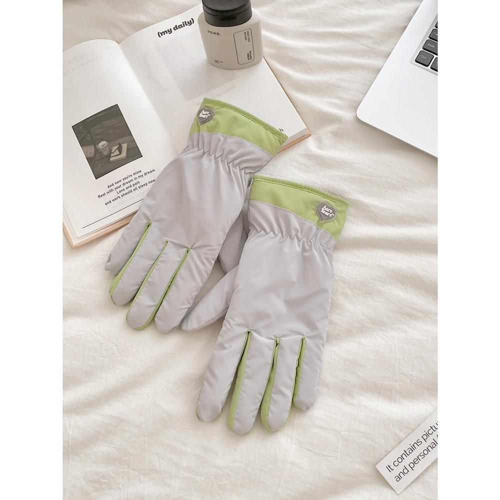 Guanti invernali per studentesse, carini, antifreddo, caldi, da ciclismo, foderati in pile, in cotone spesso, per lo sci all'aperto,_voghion.com