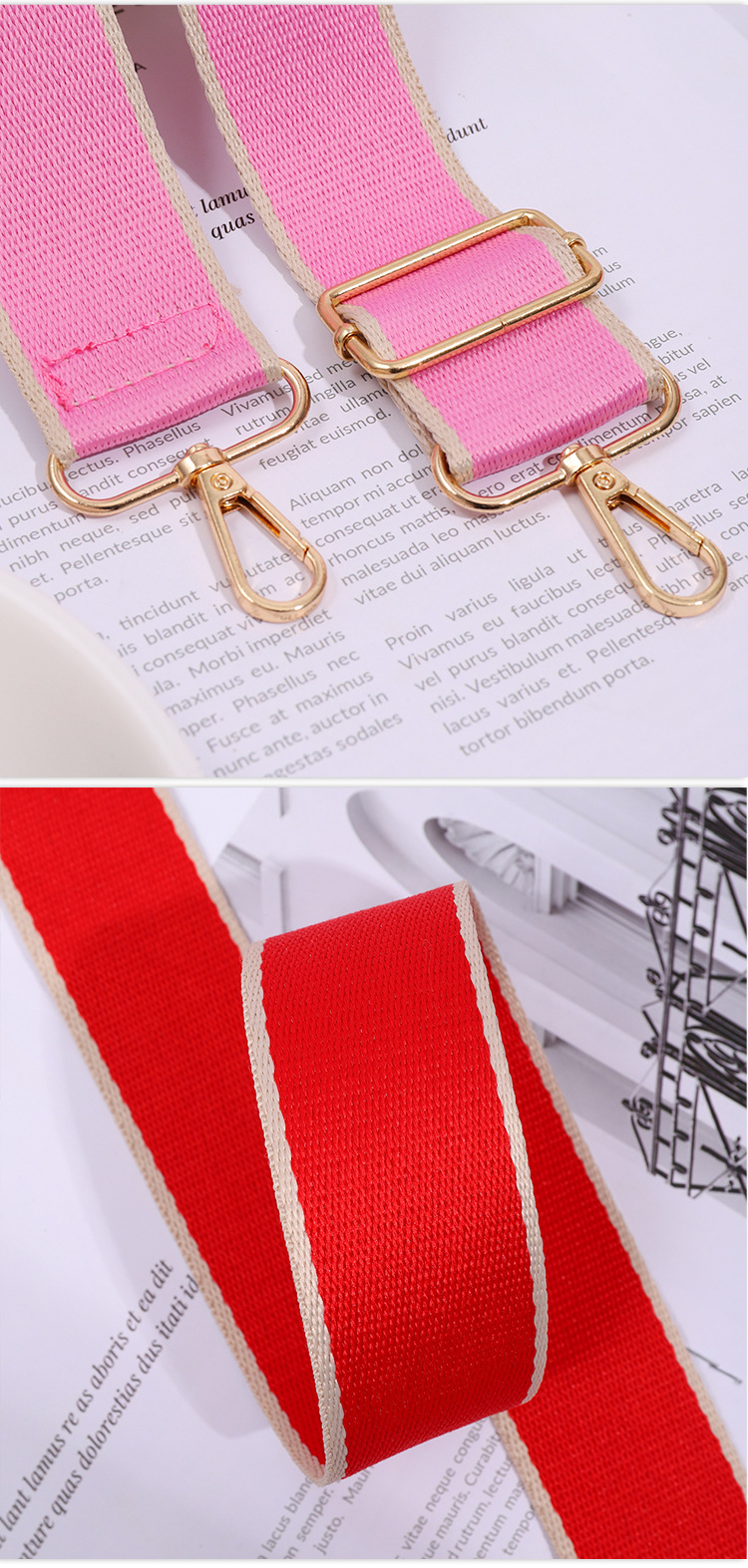 Polyester Solid Color Bag Strap display picture 1