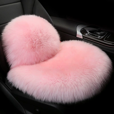 Three-piece Set Thickened Warm | Wool pad - wool-integrated-pad-square-cushion-lumbar-support-pink