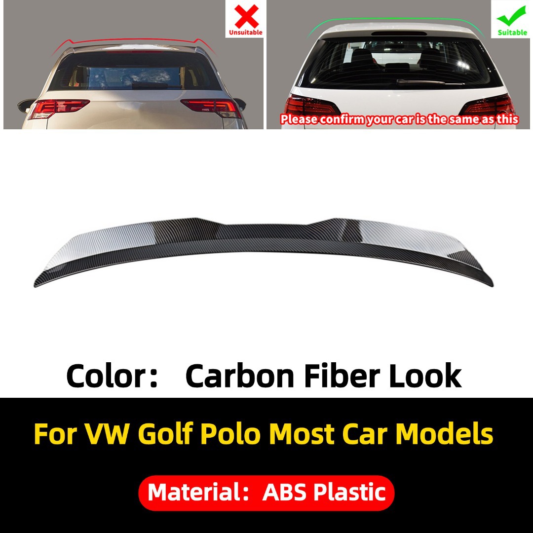 Suitable for Volkswagen Polo Golf Mk5 6 7 7.5 8 Modified Rear Wing, Fixed Wind Wing, Roof Wing, Rear Spoiler