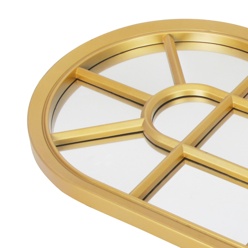 Irregular Vintage Mirror with Gold Edge Arch Window Mirror Home Full-Length Mirror Wall-Mounted Dressing Mirror Large Full-Length Mirror