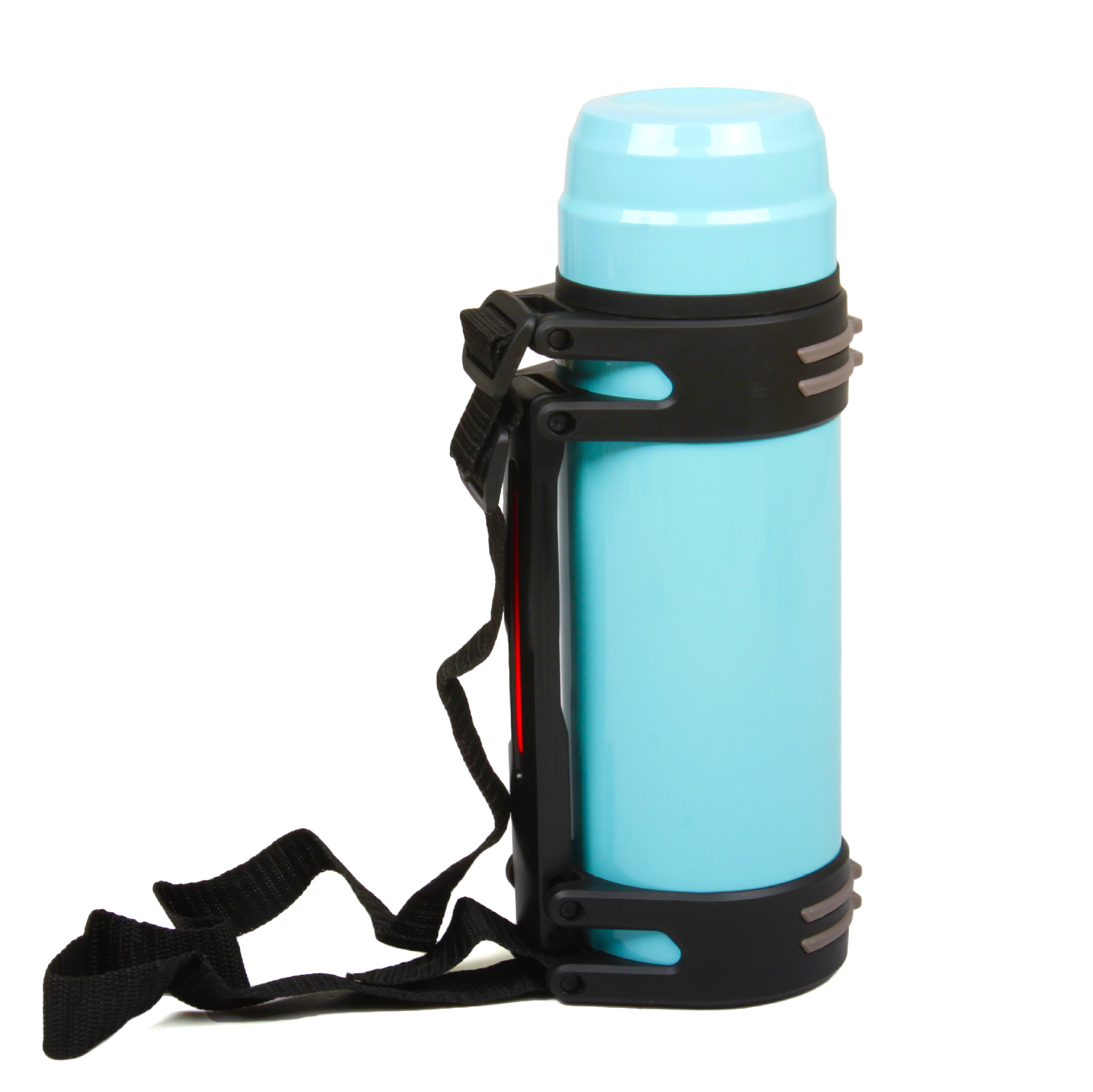 Popular de acero inoxidable hervidor de agua con aislamiento al aire libre portátil de viaje creativo Prensa de doble tapa sellada 1.2L hervidor