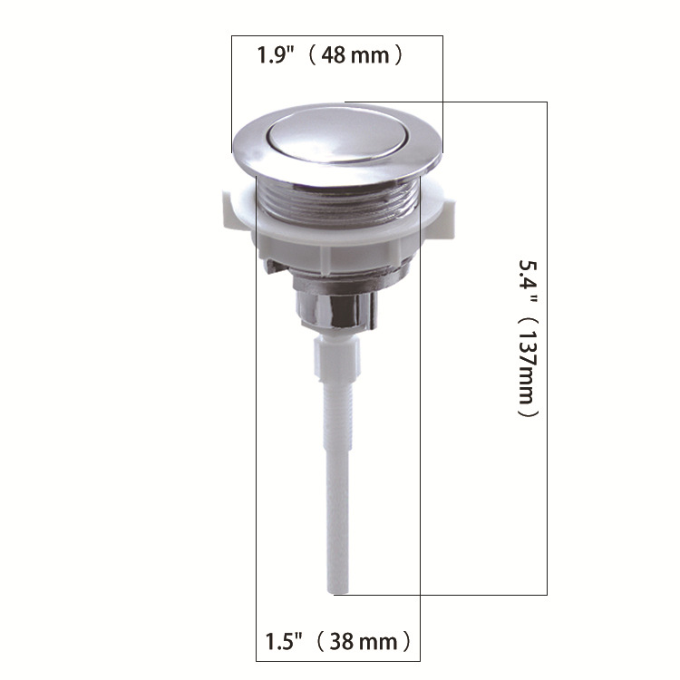 Factory wholesale of 38mm single-press switch straight rod top button toilet tank accessories undefined