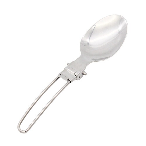 Outdoor portable stainless steel knife fork spoon set 3-piece steel handle folding camping utensils