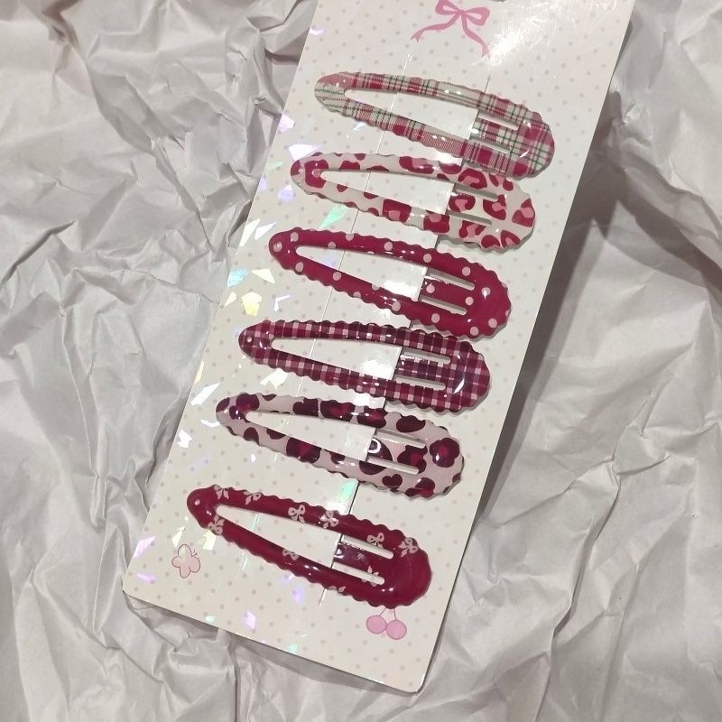 Wave water drop red style [6 pieces]