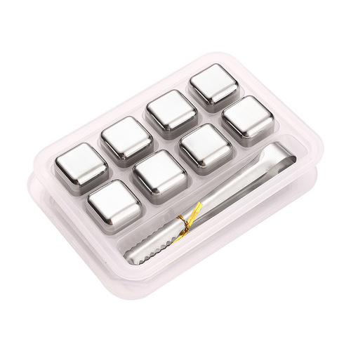 Wholesale 304 stainless steel ice cubes, metal ice cubes, beer ice, tartar stones, whiskey, wine ice cubes set