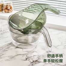 小米筛厨房淘米神器多功能洗米筛淘米盆过滤自带手柄洗菜盆沥水篮