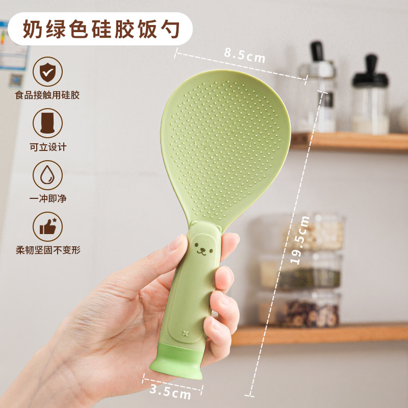 스탠딩 흡착컵 밥숟가락 그린